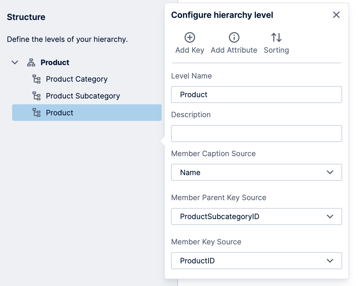 Configure a hierarchy level