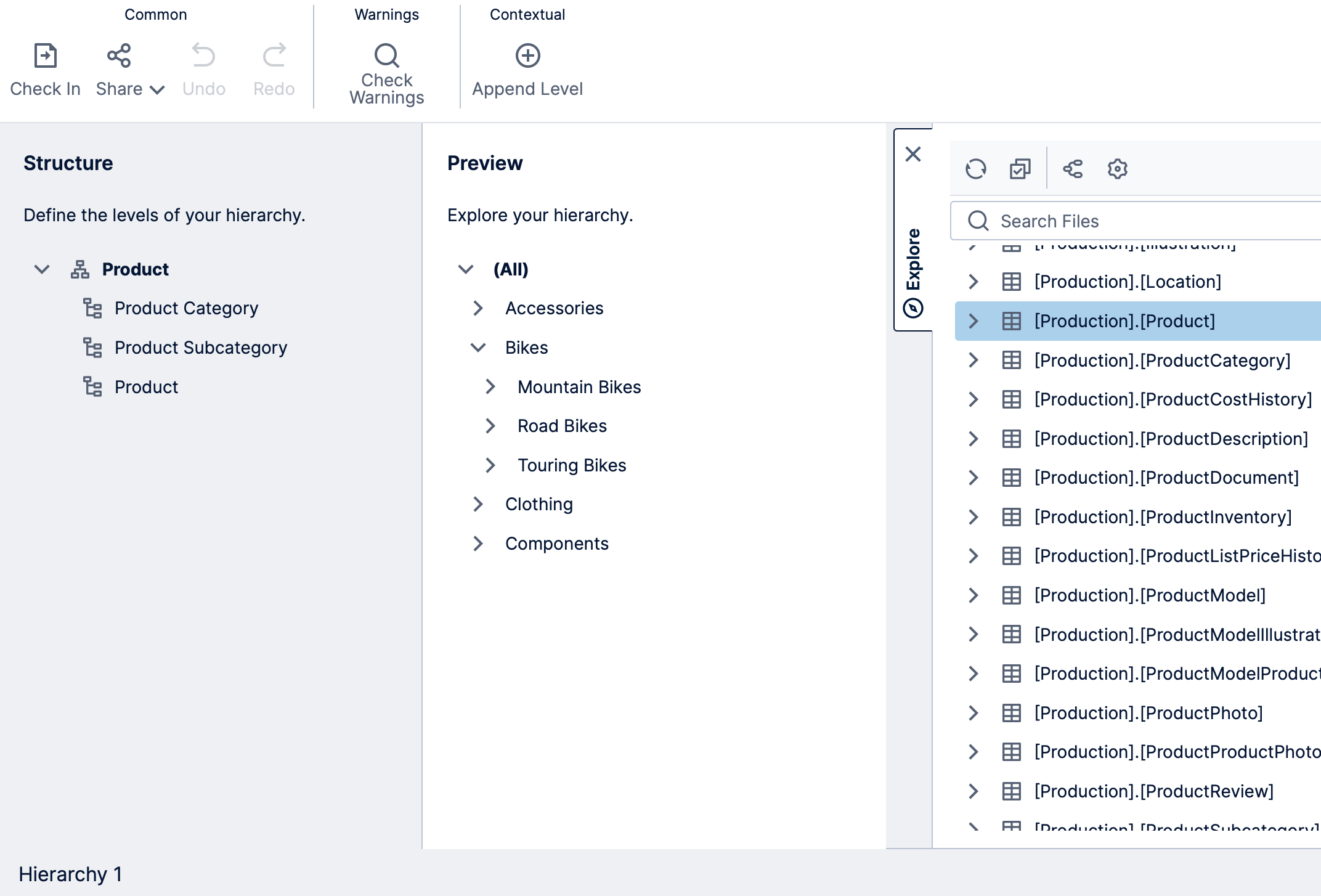 Hierarchy Structure and Preview