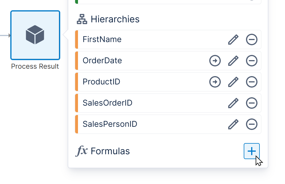 Clicking to add a formula