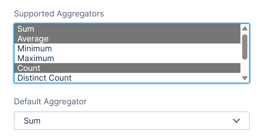 Selecting supported aggregators