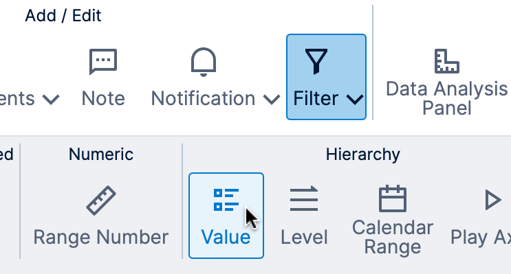 Adding a hierarchy value filter