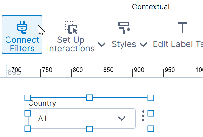 Connect Filters in the toolbar