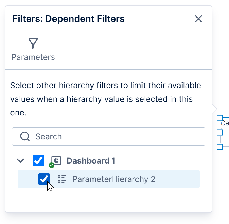 Select the dependent filter