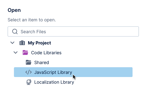 Select the code library