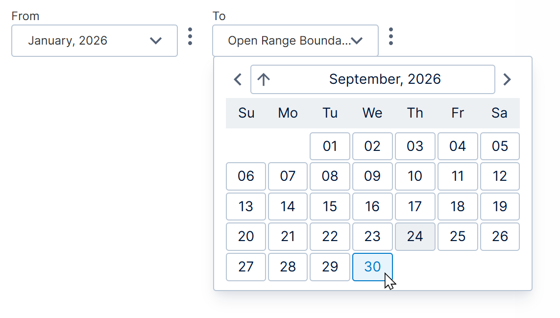 Calendar Range filter
