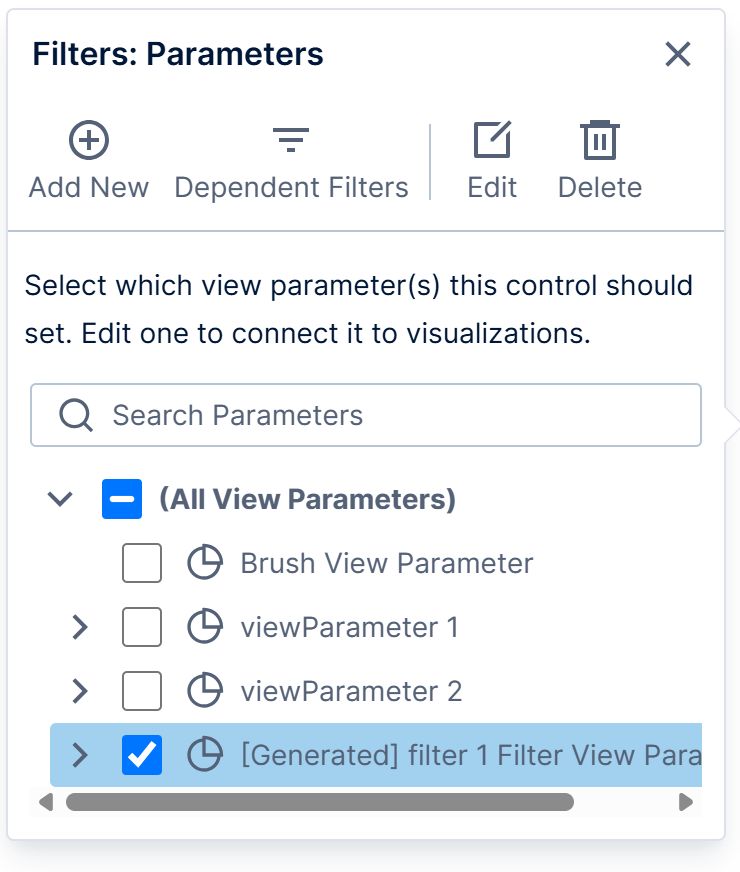 Choose a filter's view parameter
