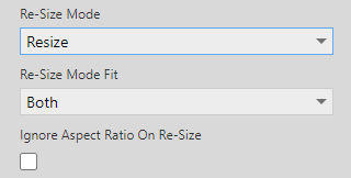 Re-size mode options