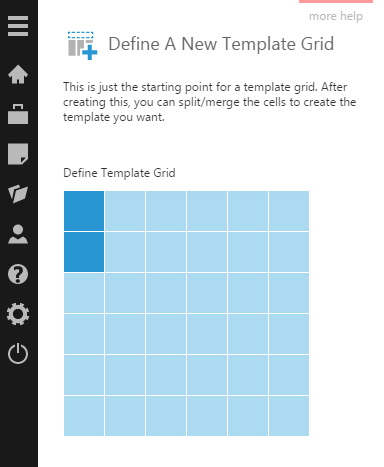 Defining a 1x2 template grid