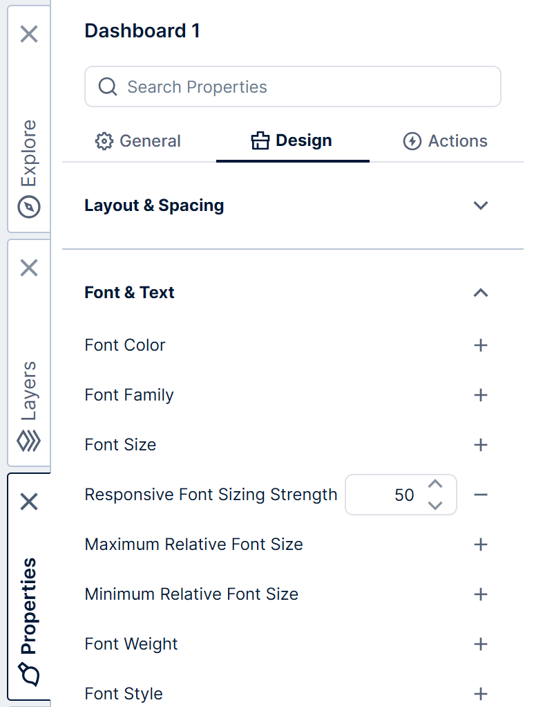 Responsive font sizing strength