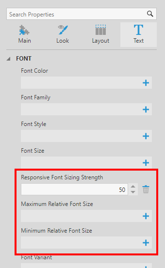 Responsive font sizing strength