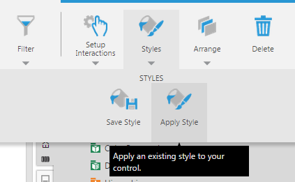 Click Apply Style in the toolbar