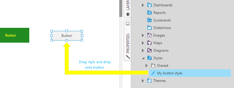 Drag a style onto the button