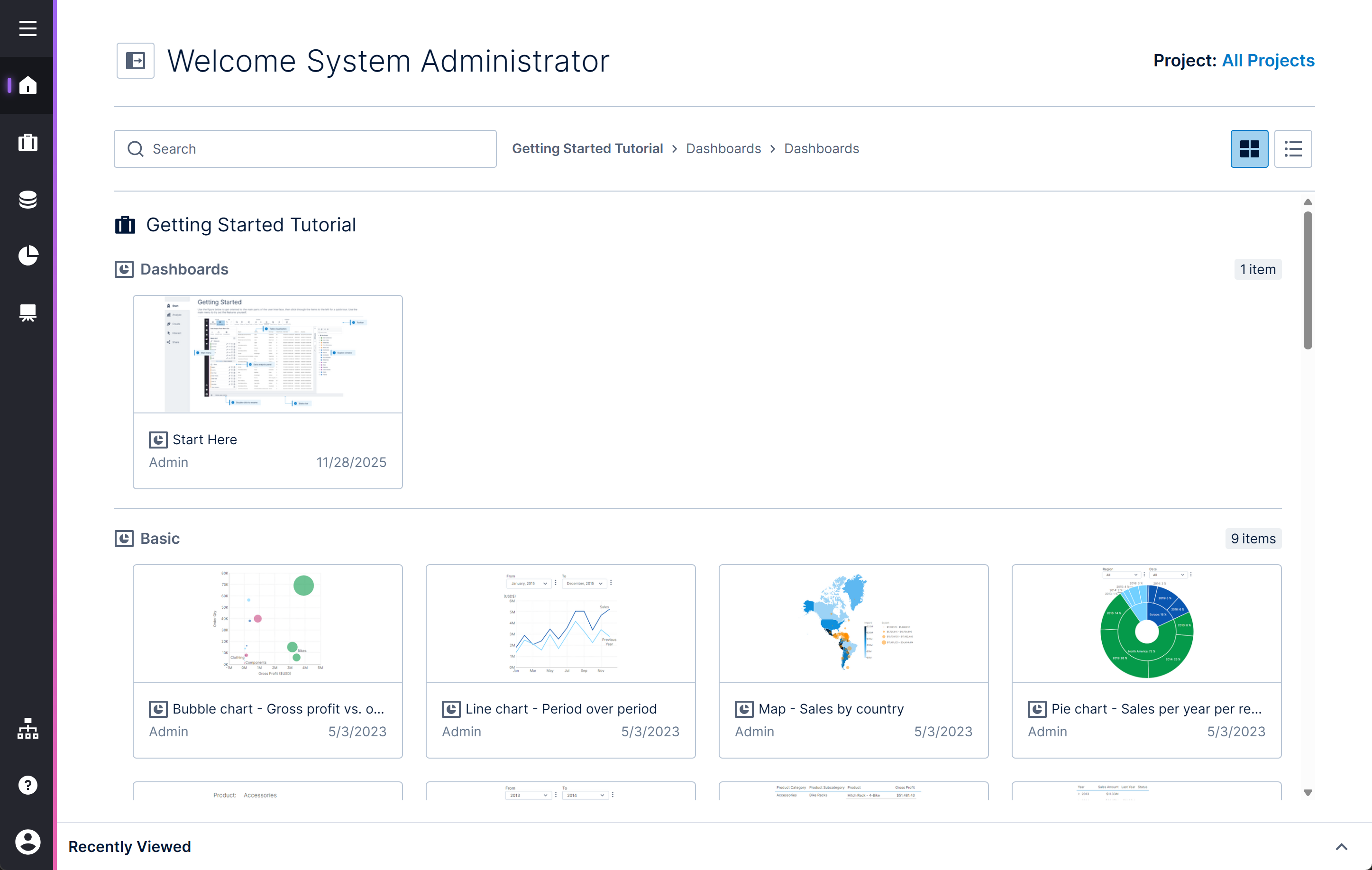 Scrolling through all content