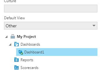 Set the default view to a specific dashboard
