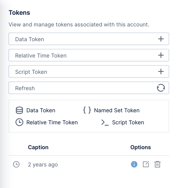 Manage tokens