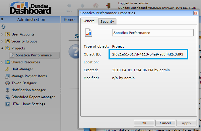 Picture of Dundas Dashboard tools.