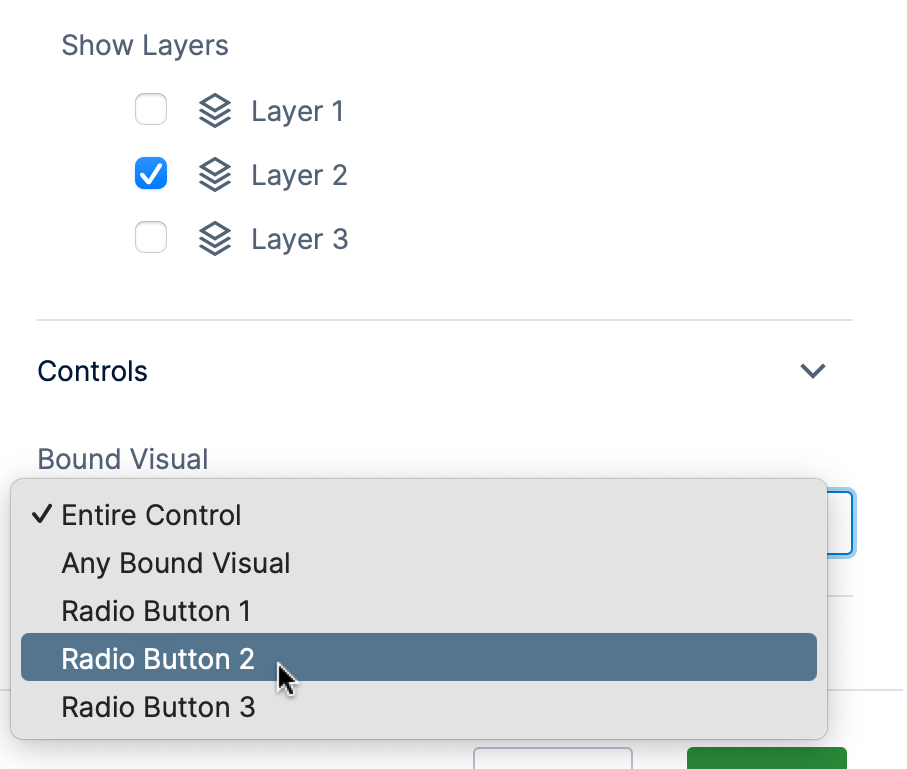 Setting up a show/hide interaction for the 2nd radio button