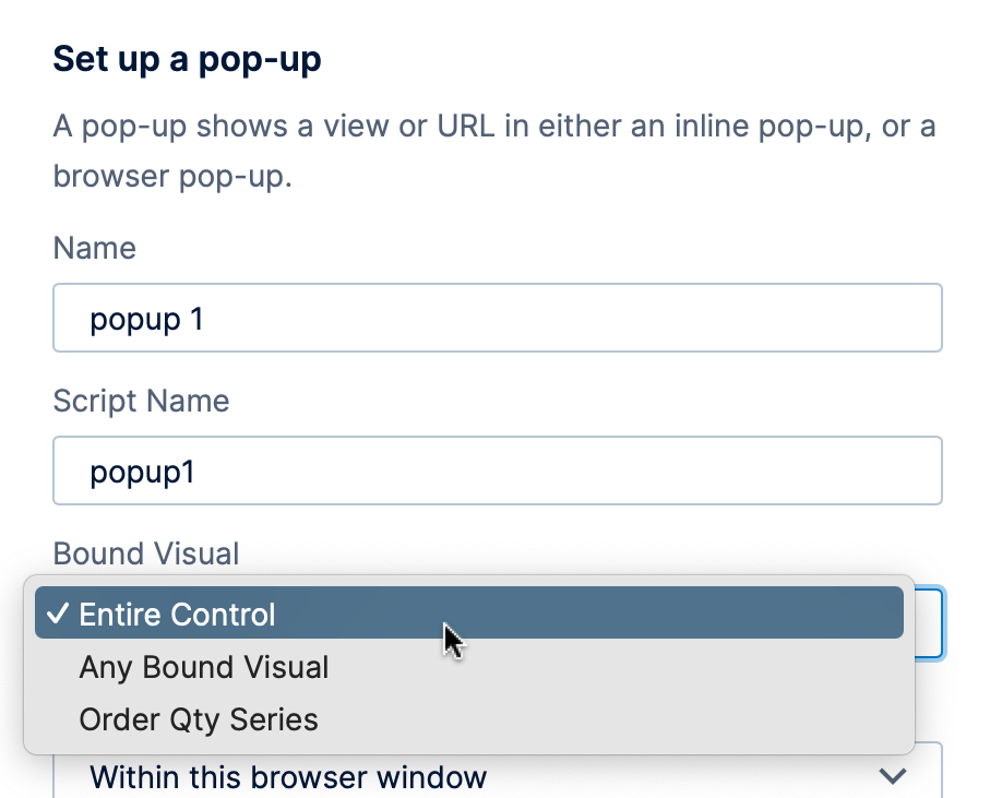 The Bound Visual option