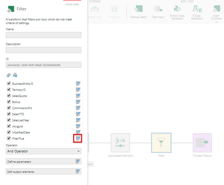 Filter by the calculated element values