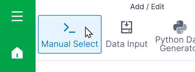 Click Manual Select in the data cube toolbar