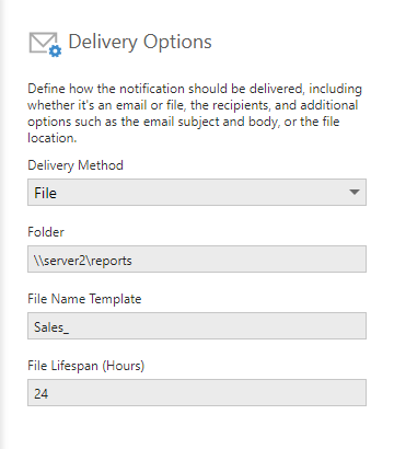 Deliver notification as a file