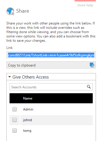 Select users to receive viewing access