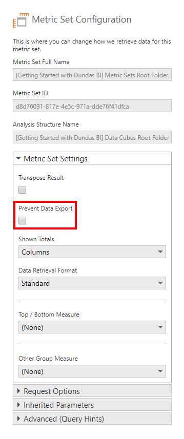 Enable the Prevent Data Export option