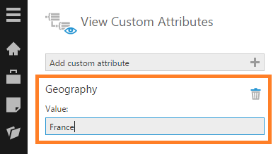 Set the Geography custom attribute value to France