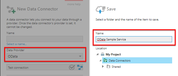 Create a new data connector for OData