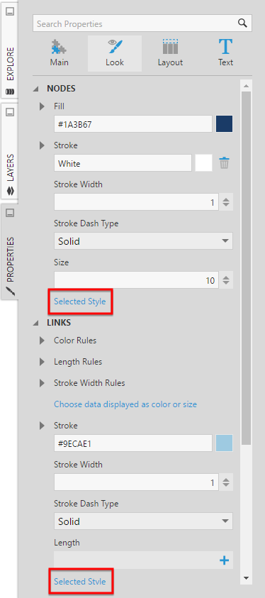 Click Selected Style to adjust the selected style