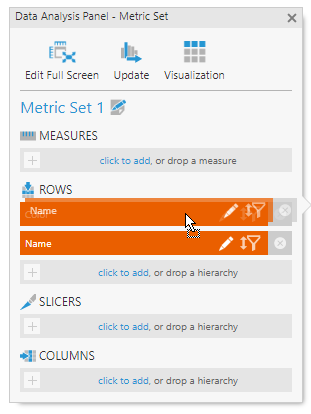 Use the Data Analysis Panel to switch the columns back