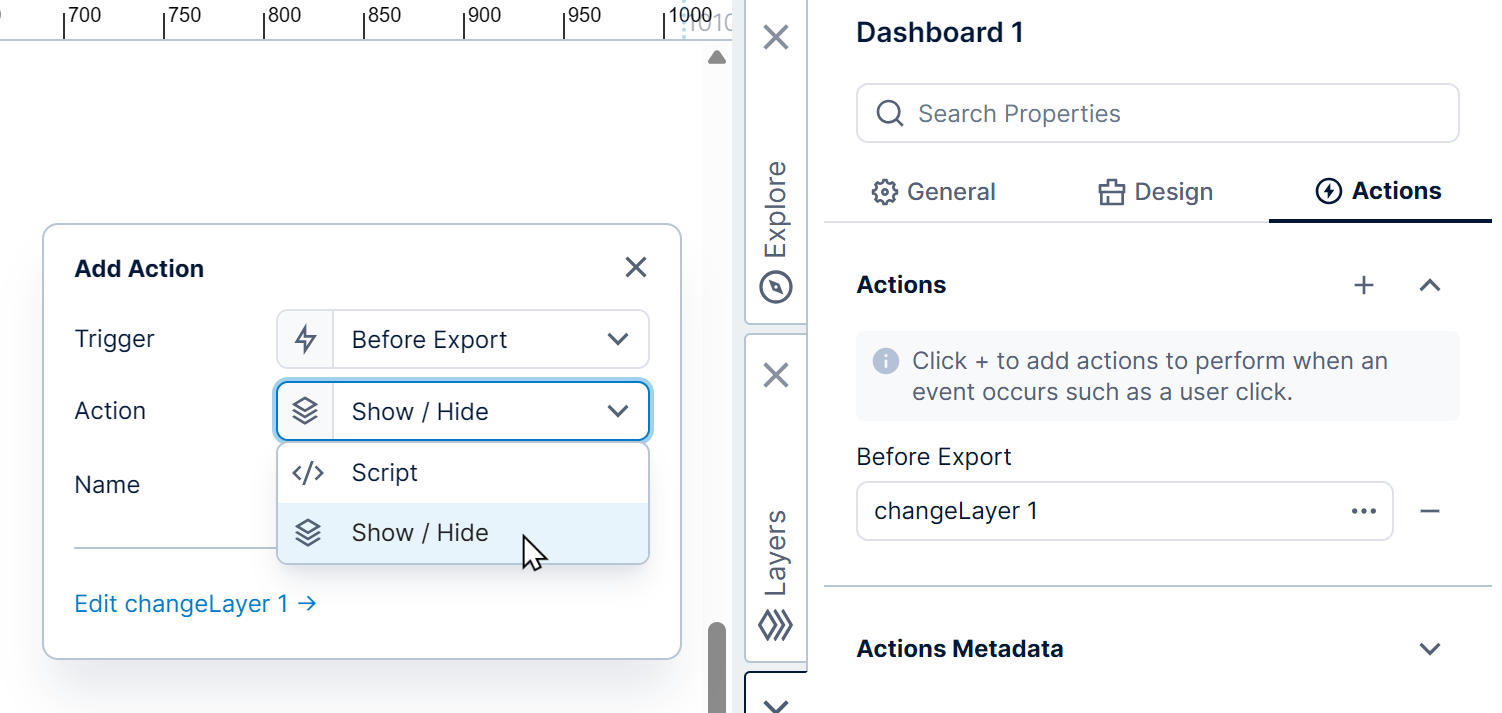 Click to choose a Ready action