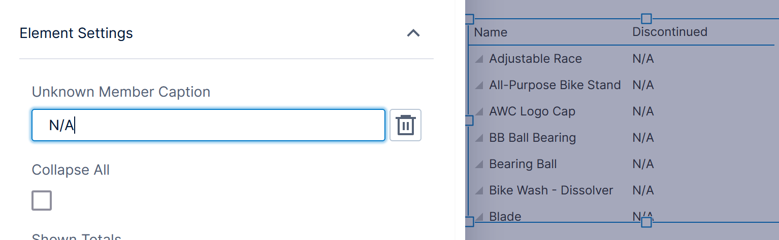 Customizing the Unknown value text