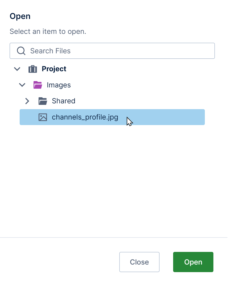 Select an existing image resource