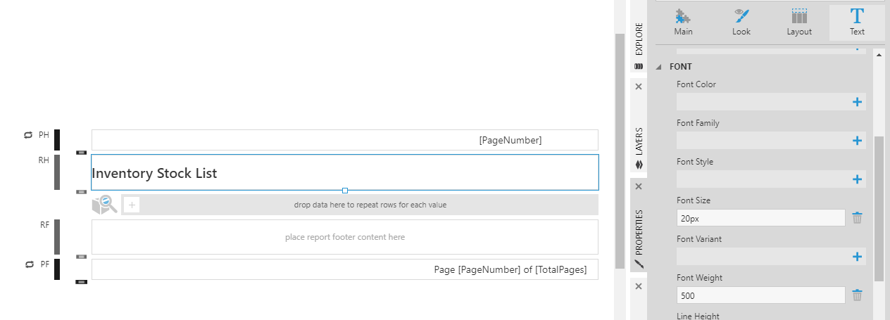 Designing an inventory report | Create & View Content | Documentation ...
