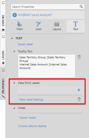Open the data label settings
