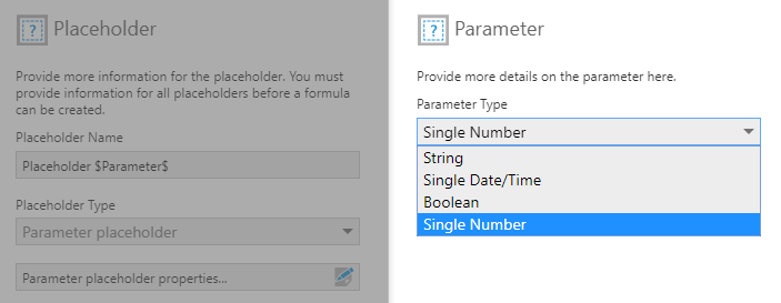 Optional: changing the parameter type
