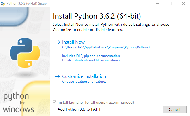 Install Python on a Windows server