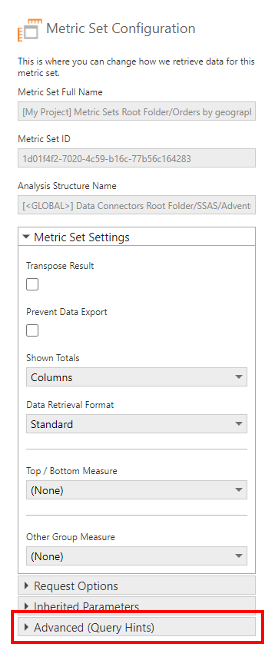 Expand query hints