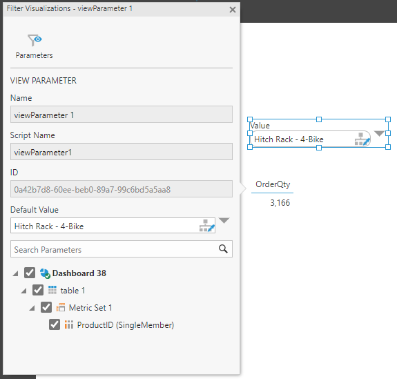Connect to our SingleMember parameter and filter