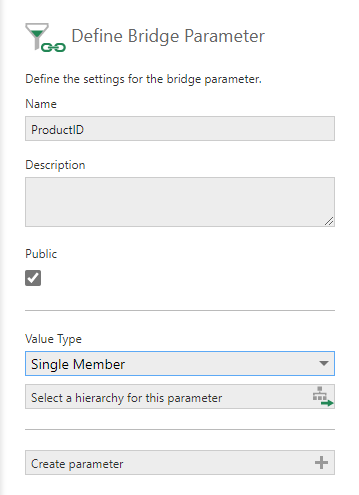 Define Bridge Parameter dialog
