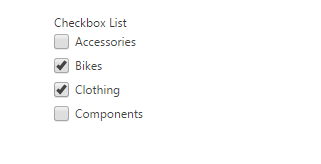 Checkbox list with token menu hidden