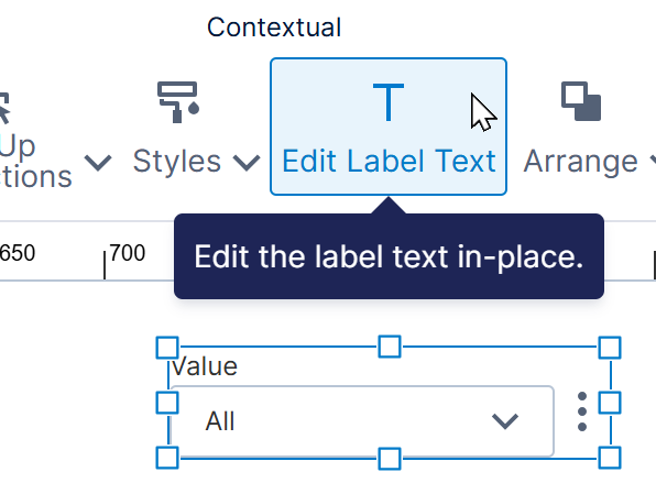 Edit the filter label text