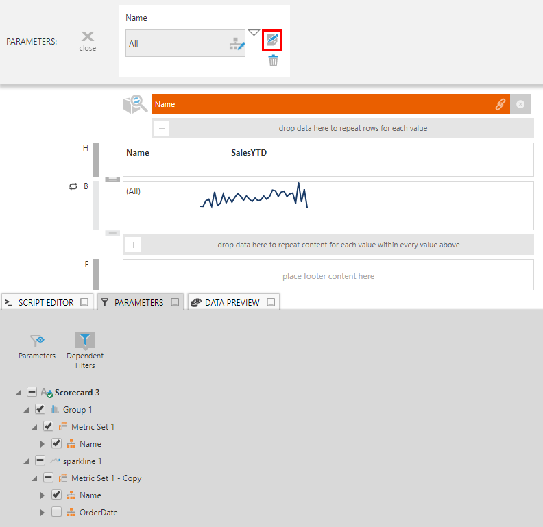 Connect the filter to visualizations