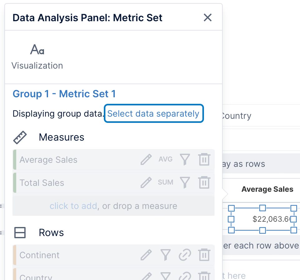 Create a new metric set for this visualization