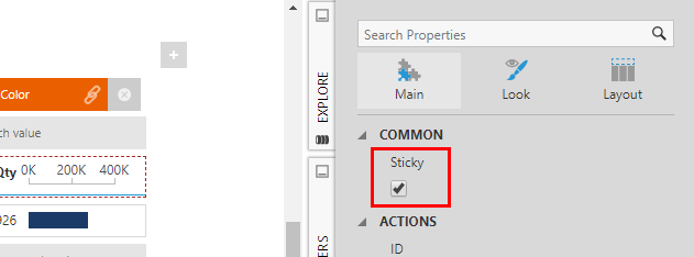 Enable the header's Sticky property