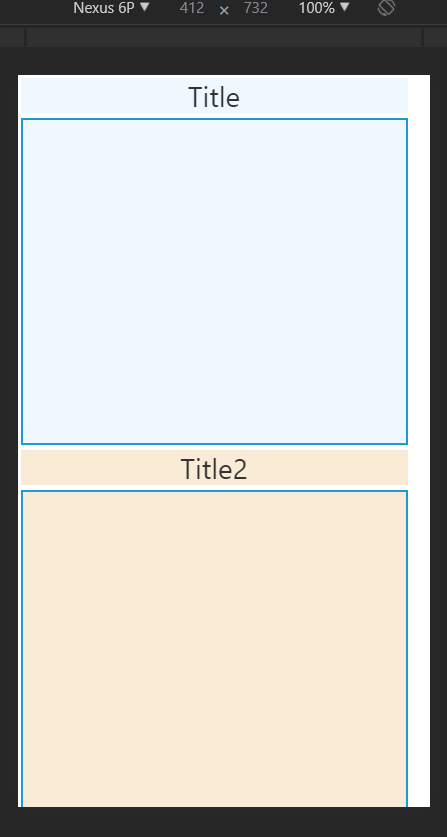 Grouped template with headers on a smartphone