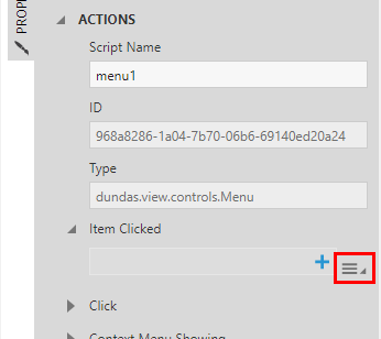Add an Item Clicked action