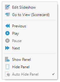 Slideshow context menu