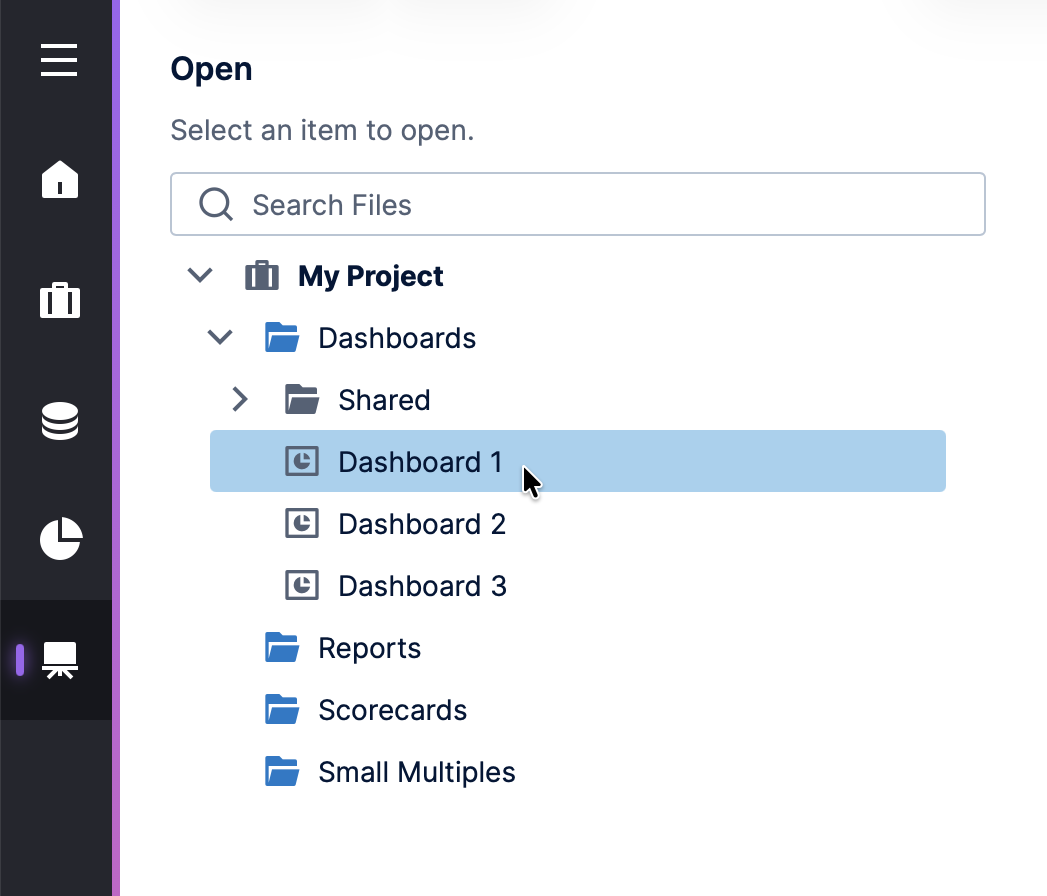 Select a view or other view to add to slideshow